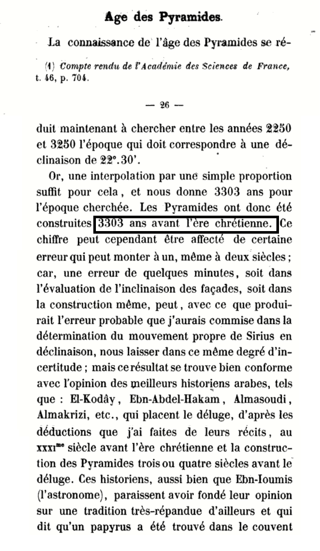 L'age et le but des pyramides lus dans Sirius ... -