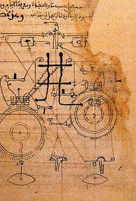 ساعة تدور بالمسننات