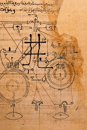 ساعة تدور بالمسننات