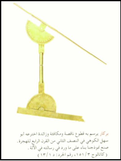 وصف مفصل لآلة البيكار (البركار) التام لأبي سهل القوهي